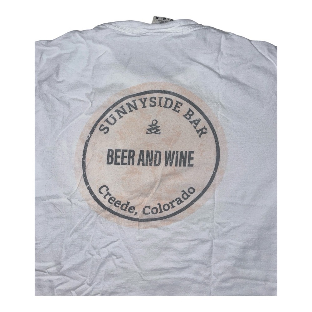Comfort Colors White Graphic Tee - Washed Medium, Fits Like Small.